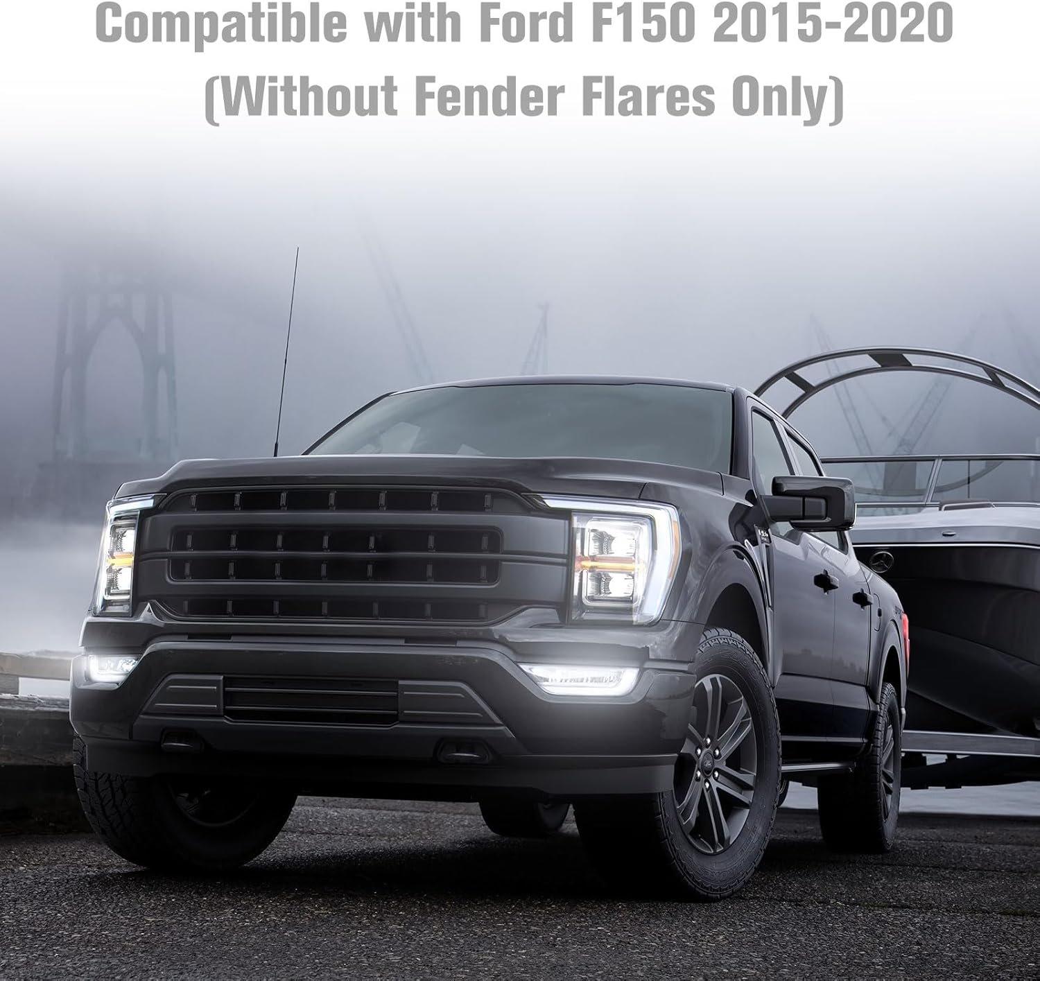 Mud Guards for 2015-2020 Ford F-150 Accessories, 4 Pcs Tires Fender, Front & Rear Mudguard for Ford F150 2015-2020 (Without OEM Fender Flares), Black