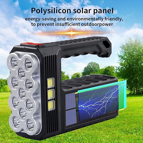 Miniatura 3 de Linterna solar recargable portátil con 11 luces LED, 3 modos, linternas de alto lúmenes para uso al aire libre y de emergencia (paquete de 1)