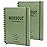 Hardcover Fitness Planner Workout Journal for Women & Men - Undated A5 Sturdy Workout Notebook to Track Gym & Home Workouts - Green Separately Packaged 2 Pieces
