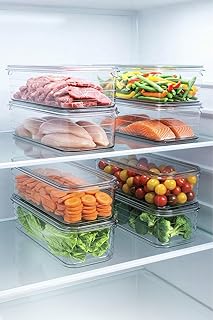 ATA HOME 6'Lı Kırılmaz Saklama Kabı Derin Dondurucu Difrize Uygun Buzdolabı Düzenleyici Organizeri 1,5 Lt Şeffaf