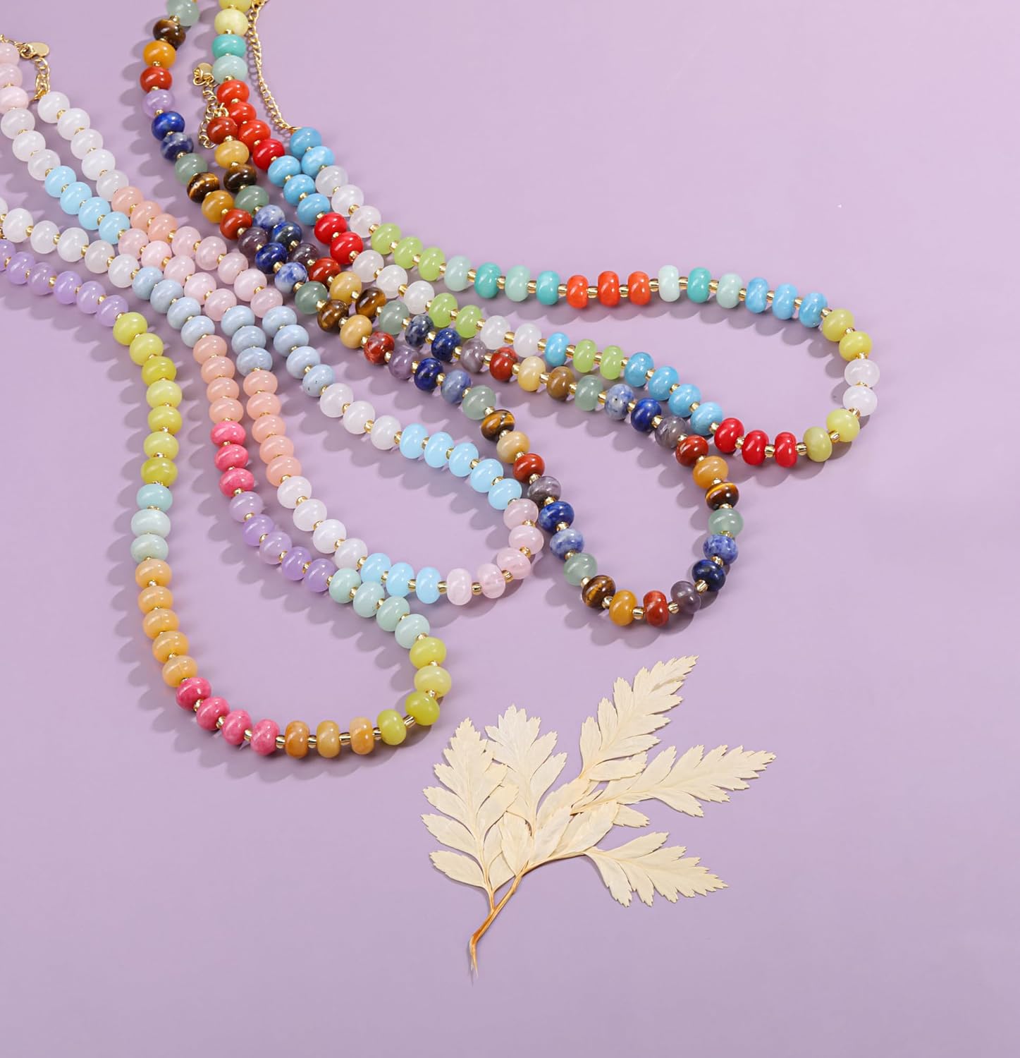 Top Plaza Colorful Stone Beaded Necklaces for Women Boho Rainbow Handmade Natural Gemstone Choker Necklace Summer Beach Crystal Jewelry Gift - Image 7