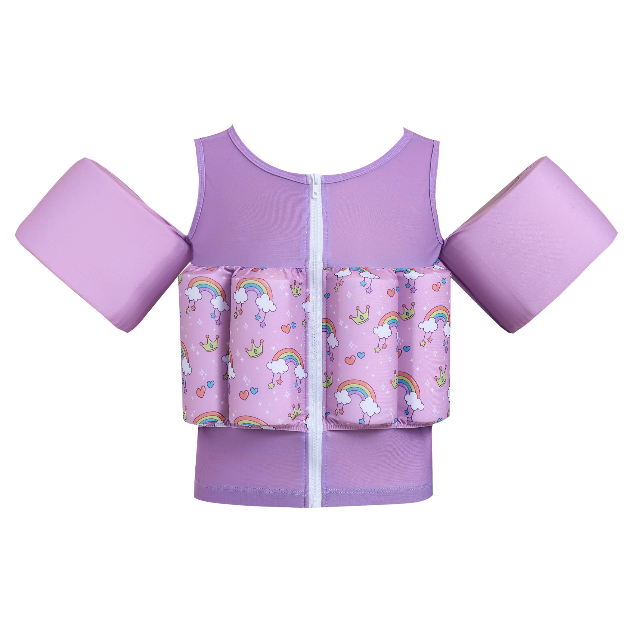 Gogokids Kids Swim Vest with Removable Buoyancy Pads & Armbands, Zip-Up Toddler Float Swimsuit Adjustable Flotation Aid for Child 1-6 Years, Non-Inflatable Float Jacket for Pool, Beach & Swimming