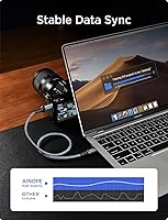 Vista 7 de AINOPE Cable de disco duro externo de 10 Gbps Micro B a USB C para disco duro externo USB C a Micro B, cable trenzado de nailon para MacBook