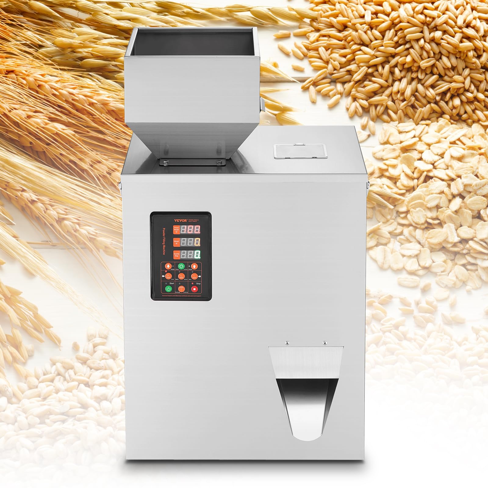 VEVOR Máquina automática de envasado de partículas, 1-100 g, Máquina envasadora de llenado de bolsitas de polvo multifunción, Llenado para semillas de té, granos, harina, frijoles, purpurina