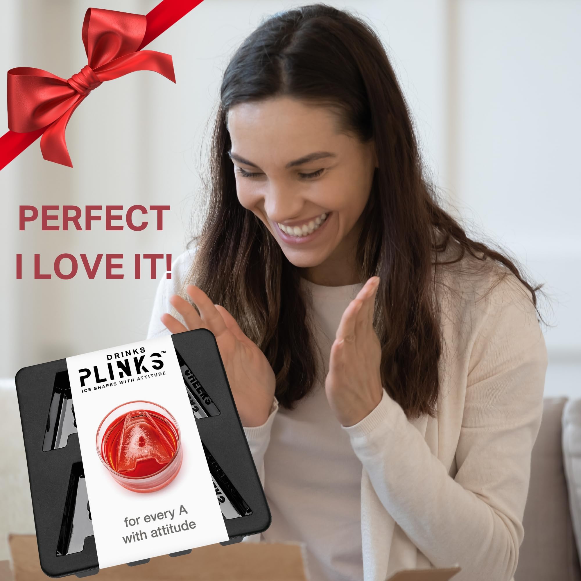 DRINKSPLINKS Bandeja de silicona para cubitos de hielo – Letra A. Moldes de cubitos de hielo grandes con monograma personalizado para whisky, bourbon, cócteles y regalos personalizados con iniciales.
