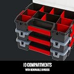 CRAFTSMAN Organisateur de rangement, organisateur de petites pièces, 3 paquets avec 10 compartiments, couvercle avec verrouillage sécurisé (CMST60964M)