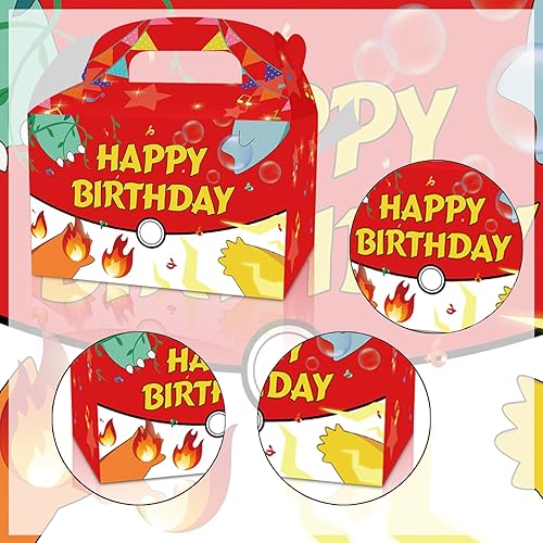 Miniatura 5 de 12 piezas de suministros de fiesta de cumpleaños de bolas rojas y blancas de dibujos animados, bolsas de regalo para fiestas temáticas de juegos