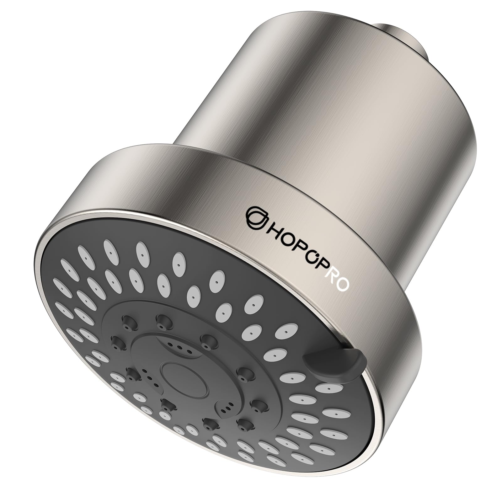 Filtered Shower Head with 5 Modes, HOPOPRO High Pressure Showerhead with Filter, 2-In-1 Fixed Showerhead Filter for Hard Water, Remove 99% Chlorine, Improves Skin Hair Condition (4 Inch BN)