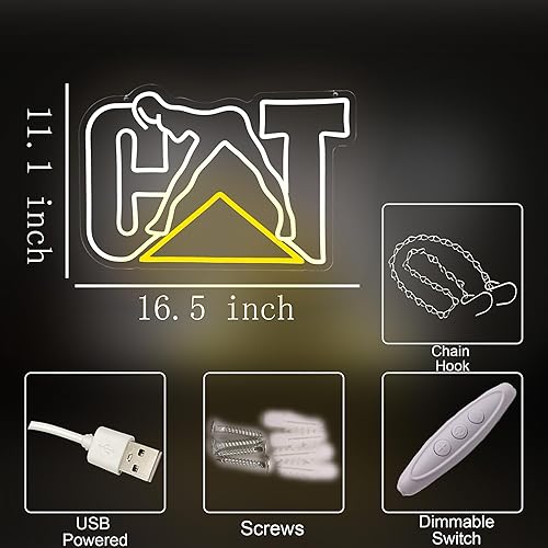 Miniatura 6 de Señal de neón de estilo gato para garaje, señal de neón audaz para decoración de pared, garaje, cueva de hombres, taller, señales de neón Blanco