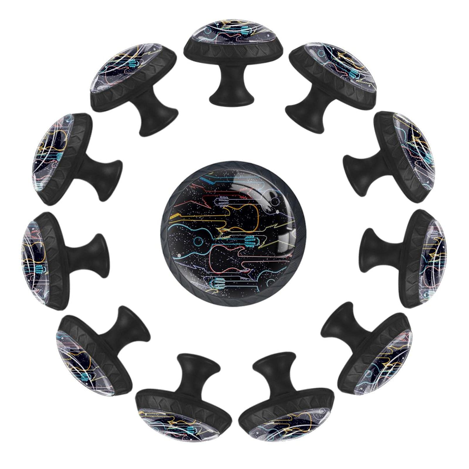 Poignées de tiroir rondes guitare colorées 35 mm boutons de meuble commode chambre enfant
