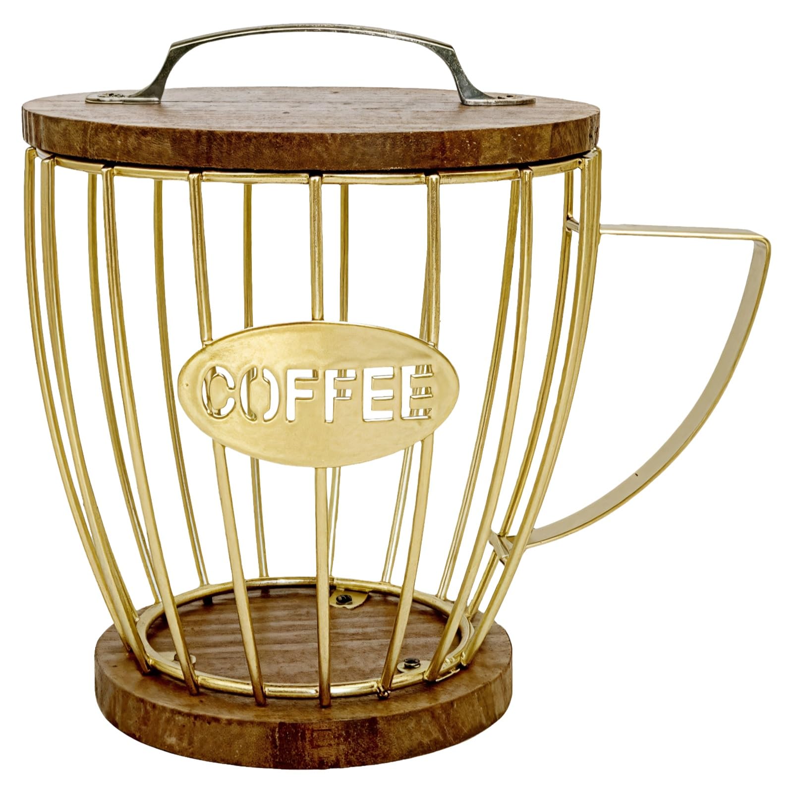 Panier de rangement café avec couvercle bois pour organiser votre comptoir de cuisine
