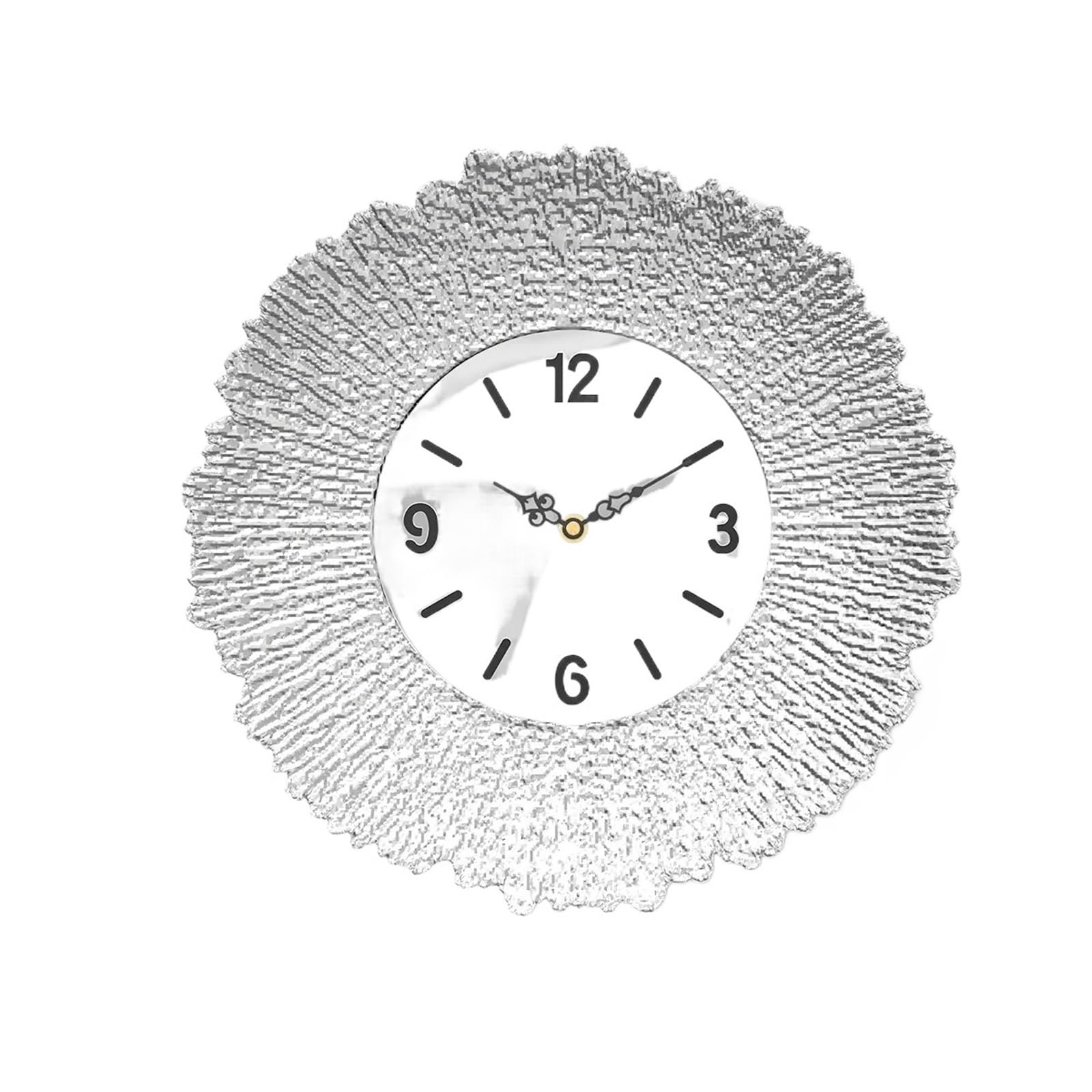 DJSKLDF Wall clock Modern Silent Wall Clock 33cm, Non-Ticking Quartz Sweep Movement,Decorative Hanging for Living Room Bedroom Kitchen Office(Silver)