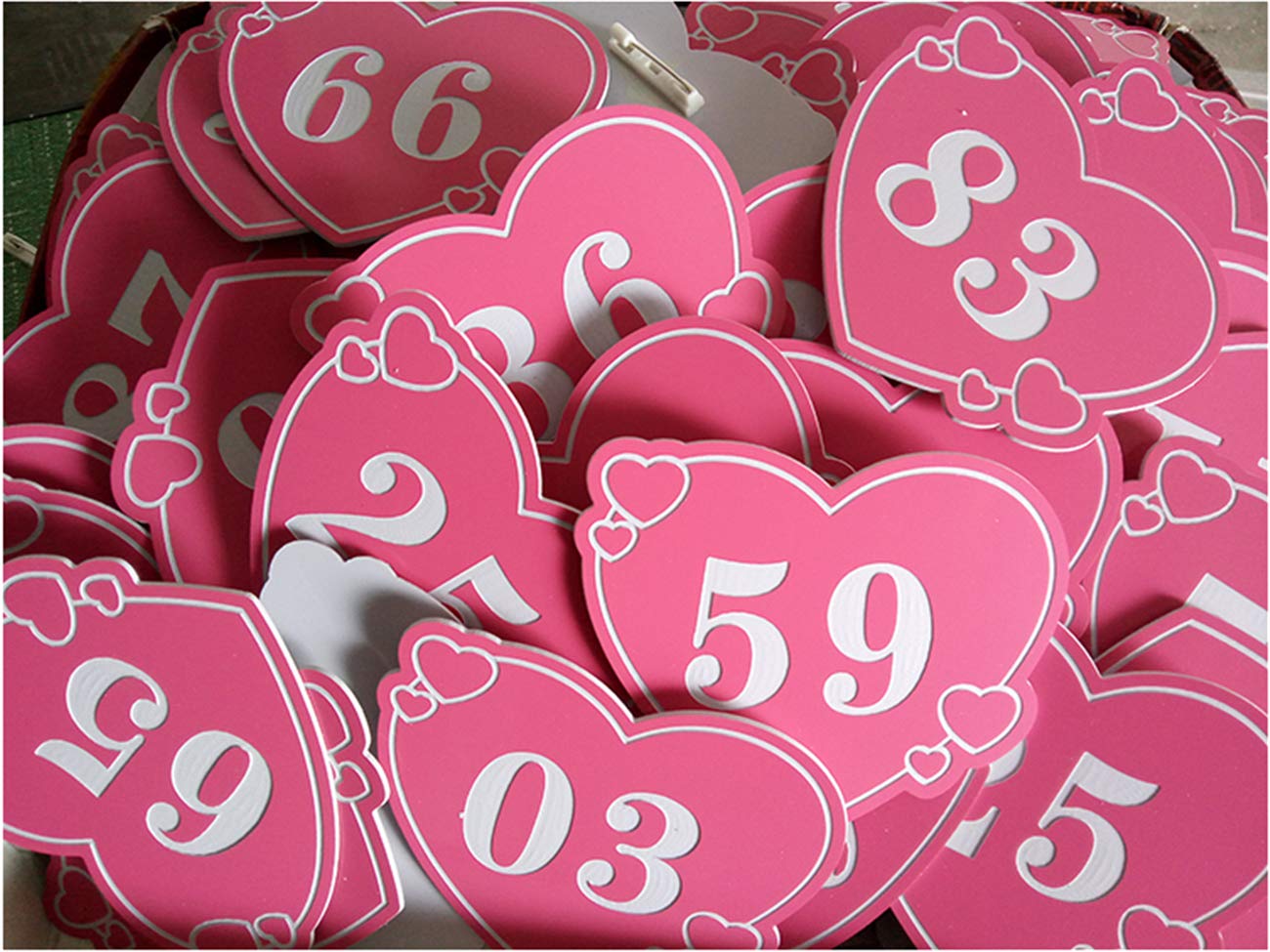 Amazon.com : Zzooi 20PCS Heart Shaped Competitor Numbers with