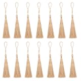 VAPKER 30 Soft Mini Tassels - 13cm/5-Inch Silky Handmade Wheat Tassels with 2-Inch Cord Loop for Jewelry Making, DIY Projects, Bookmarks