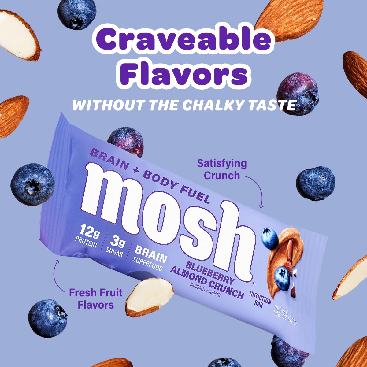 MOSH Blueberry Almond Crunch Protein Bars, 12g Protein, Gluten Free, 12 Ct — Amazon image 6