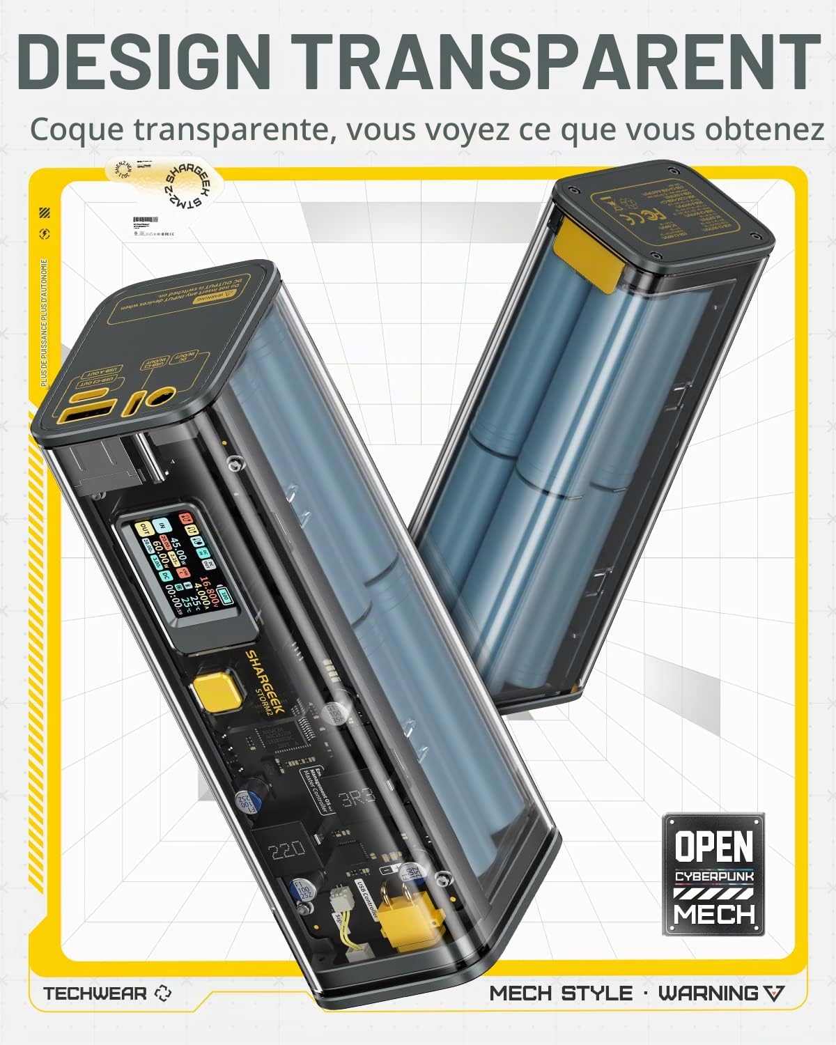 Shargeek Storm 2 100W 25600mAh World's First Transparent Power
