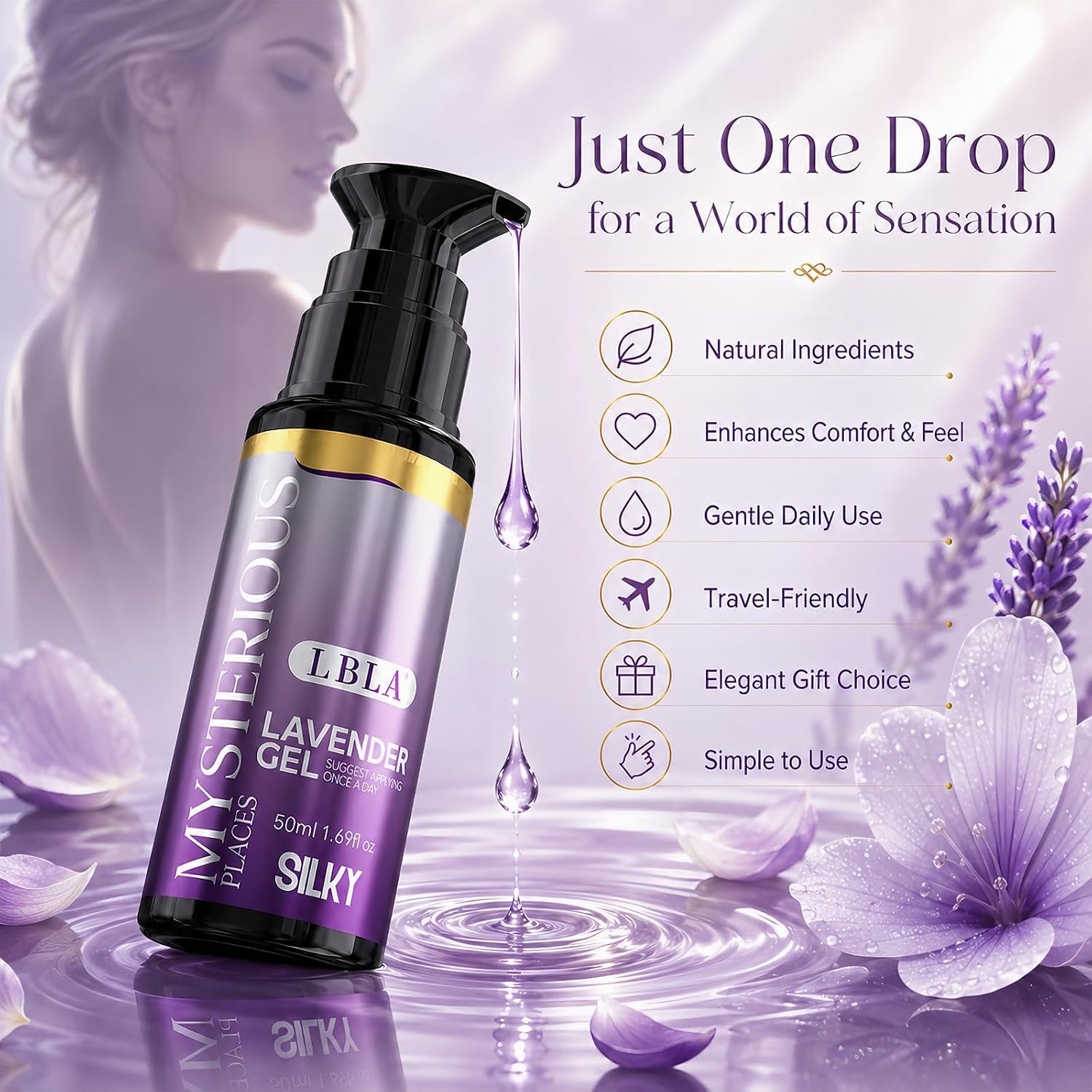 Fast Orgasmic Oil for Women, Arousal Oil for Her, Natural Intimate Oil for Sensitivity & Excitement, Warming Tingling Sensation, Lightweight Pleasure Enhancer for Solo & Couple Use(50ml)