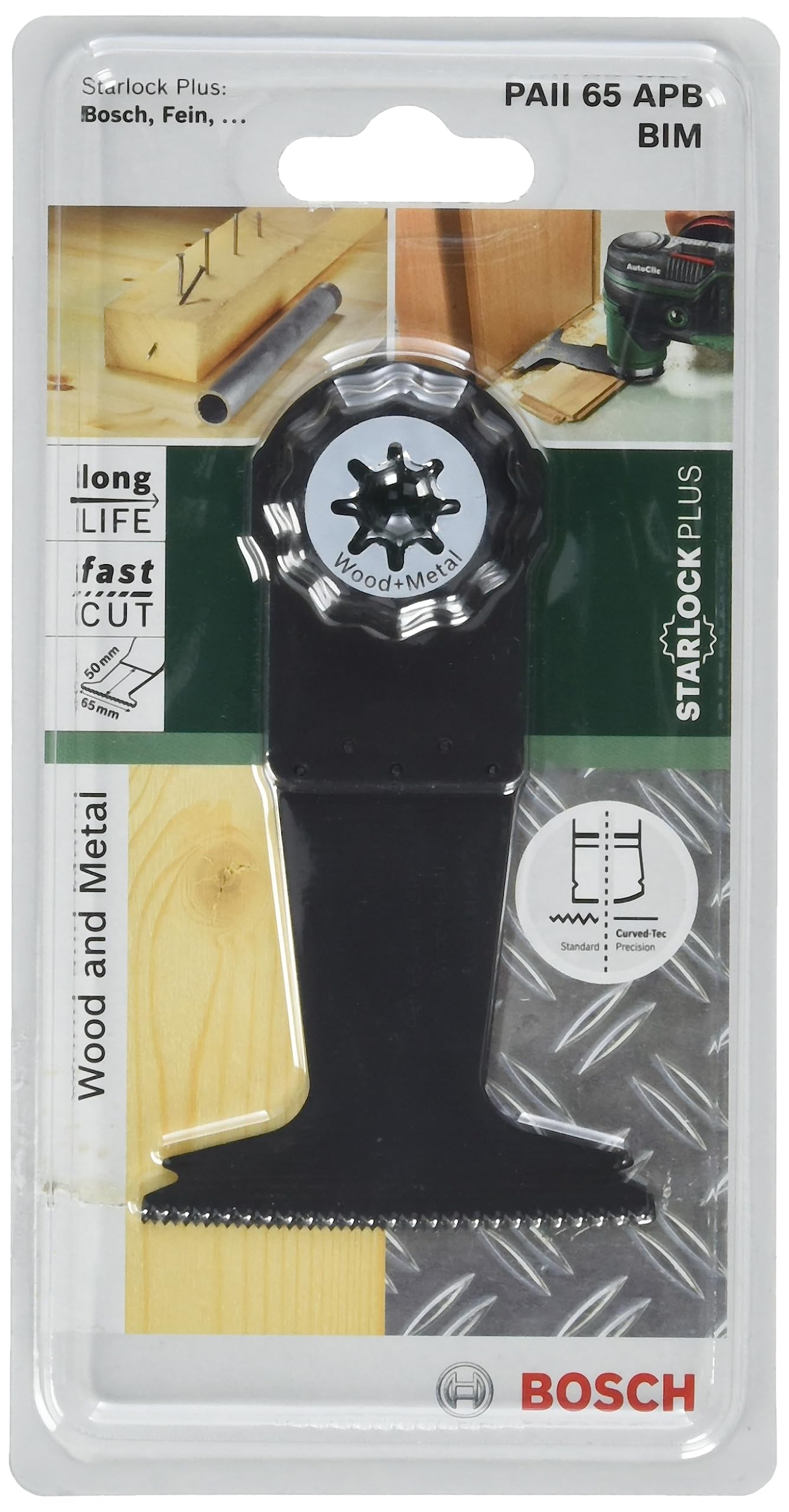 Bosch Home and Garden 2609256D56 - Accessorio per multiutensile PAII 65 APB: legno, metallo: curvo: DIY, nero