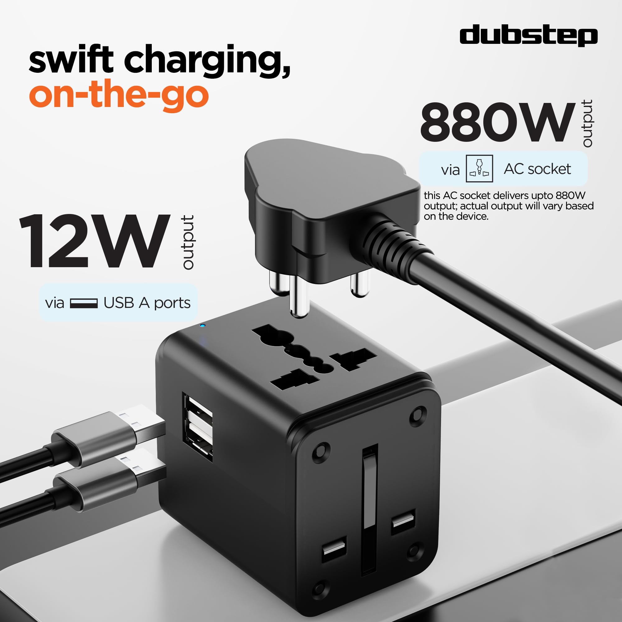 Dubstep Voyager Travel Adapter - Universal Worldwide Charger -4