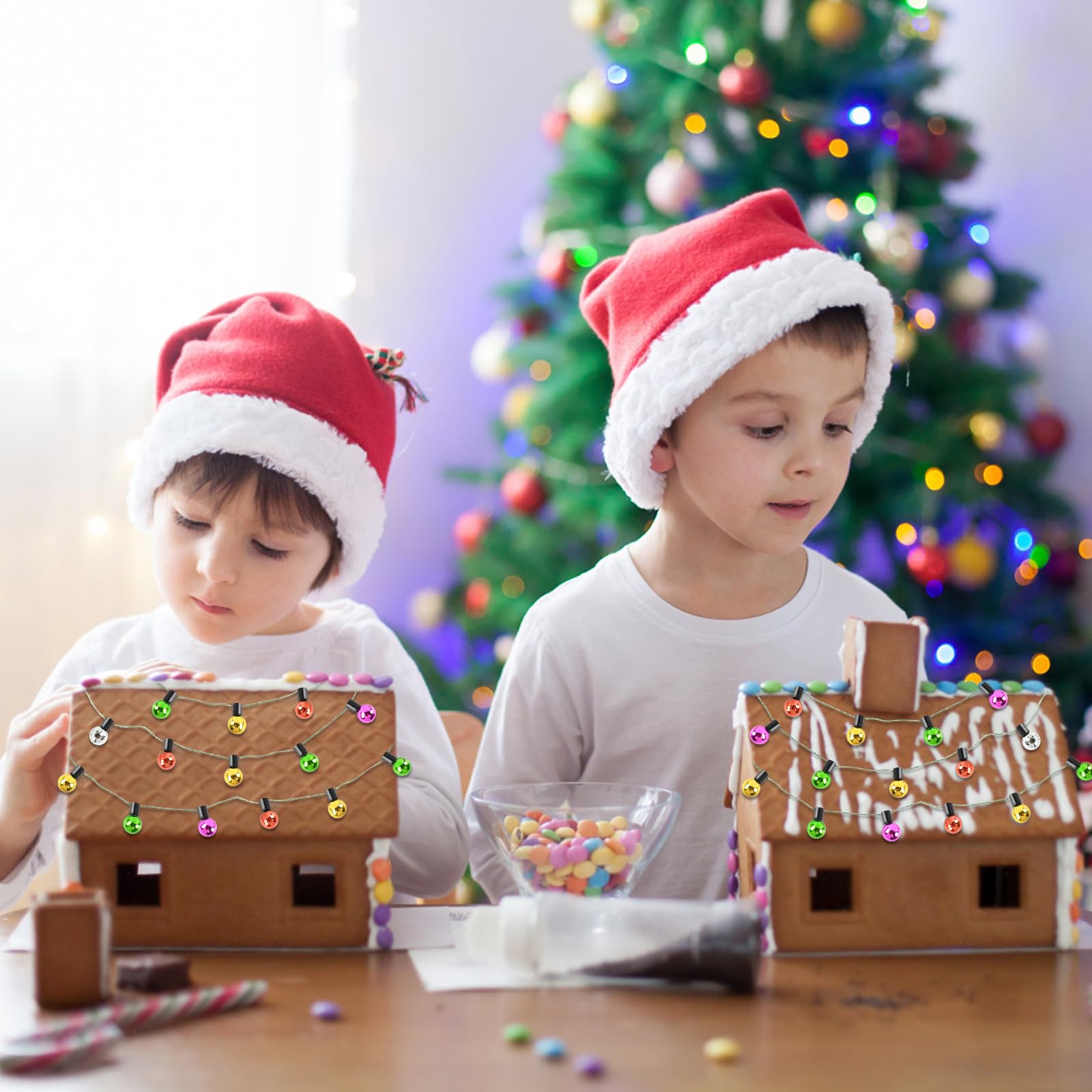 4 Stück Wichtel Lichterketten - 400 Cm Gesamtlänge | Miniatur Lampen Für Puppenhaus & Weihnachtsdekoration