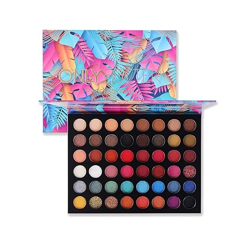 Paleta de sombra de ojos con purpurina 48 colores brillantes, sombra de ojos de color metálico, brillante y de alta pigmentación, polvo de sombra de