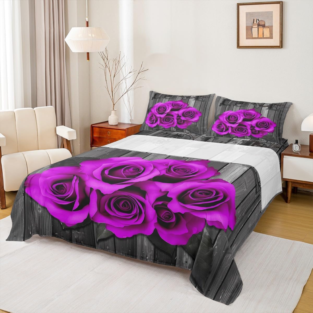 Couple Fitted Sheet Set Full Cat Dog Paw Print Bedding Sets Red Love Heart Valentine's Day Wedding Bed Sheets Hand Draw Top Sheet Room Decor Gifts For Girls Boys Adult Men Women 2 Pillow Cases
