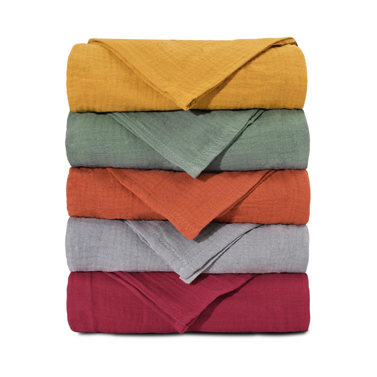 Muslin Cloths for Baby Muslin Squares Swaddle Blankets Neutral Receiving Blanket Swaddling for Newborn Boys and Girls 5 Pack Breathable and Skin-Friendly Swaddle Wrap for Infant Baby LMF5003