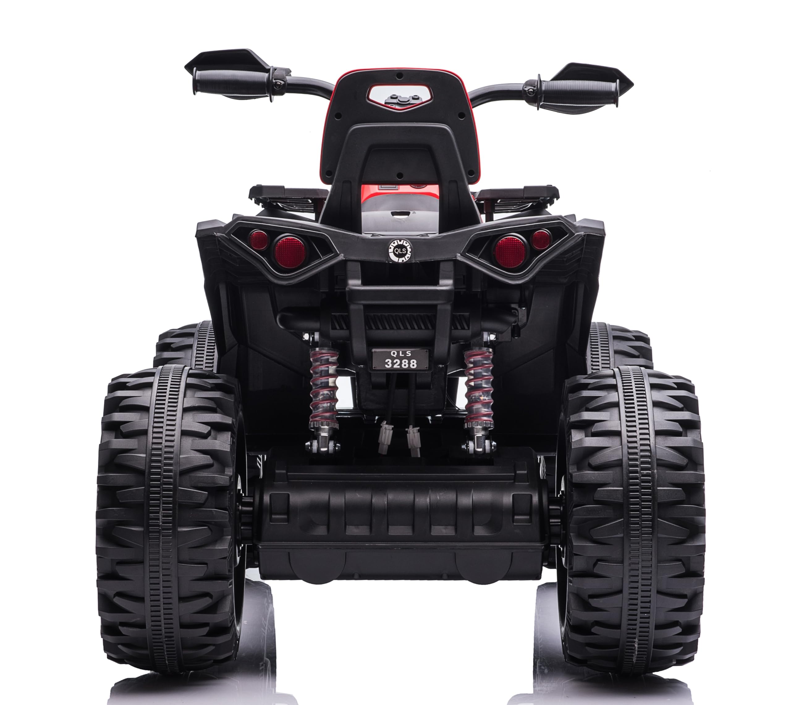Mondial Toys Quad Elettrico 4x4 per Bambini 12V con 4 Potenti Motori Batteria Potenziata 12V - 14Ah Jungle ATV Ruote Grandi 36 cm Ammortizzatori Reali Luci LED Carico 30 kg Rosso