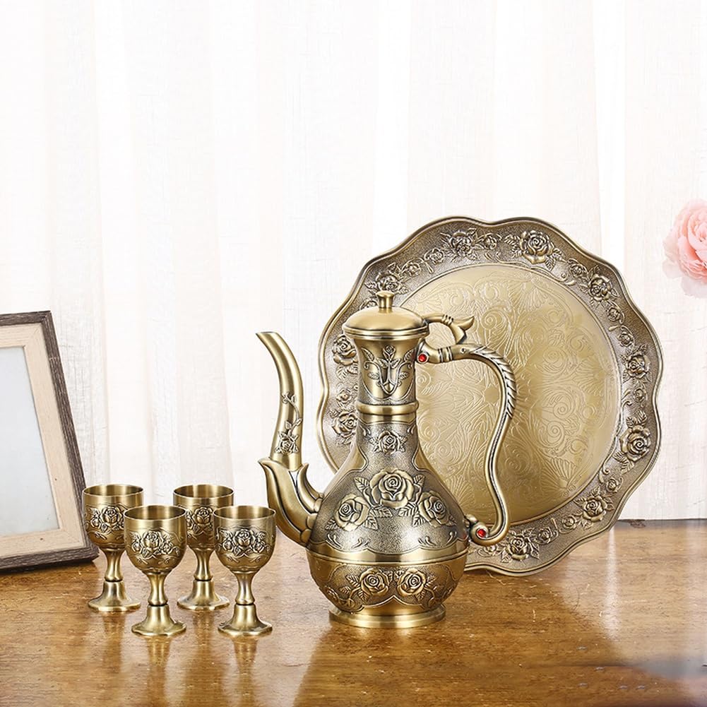 Wein-Set aus Zinklegierung, 500 ml, kratzfest, Bronze