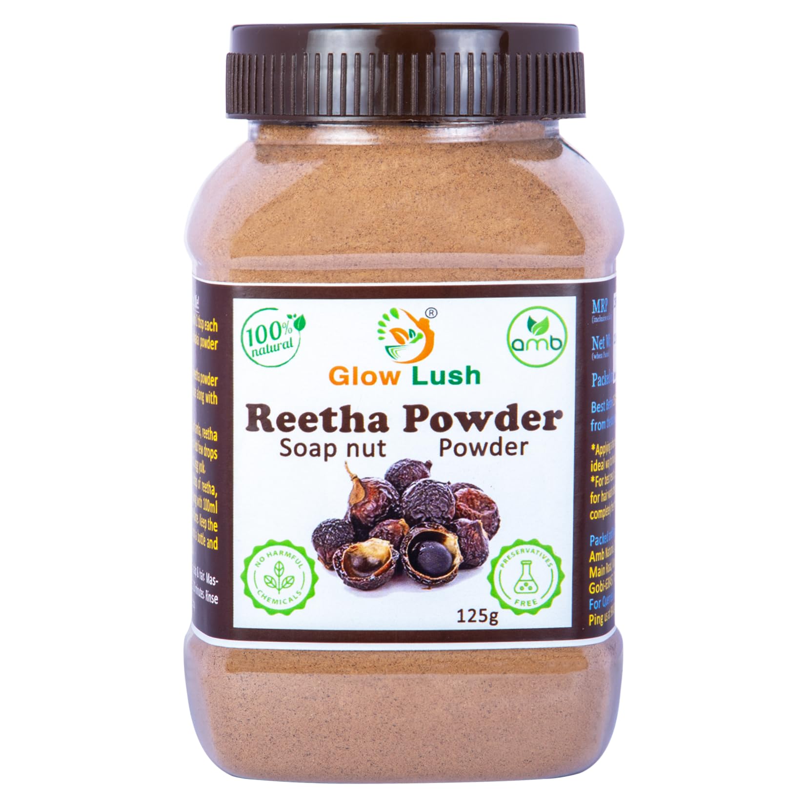 Glow Lush Soapnut (Reetha, Aritha) Powder (125 gm) for Hair Wash & Scalp Care | 100% Natural | Chemical-Free | Hair Cleansing Powder | Cosmetic Grade-image-43
