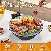 Vista 3 de Electric Grill Outdoor Indoor Cooking,Smokeless BBQ,Portable Removeable Grill, (YD330)