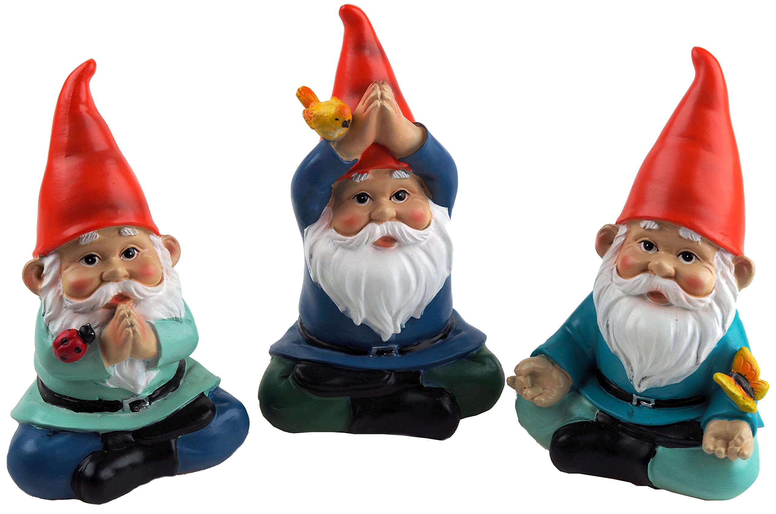Blue Whale Gifts Yoga Meditating Novelty Gnomes Garden Ornaments 17cm Figurines - Set of 3