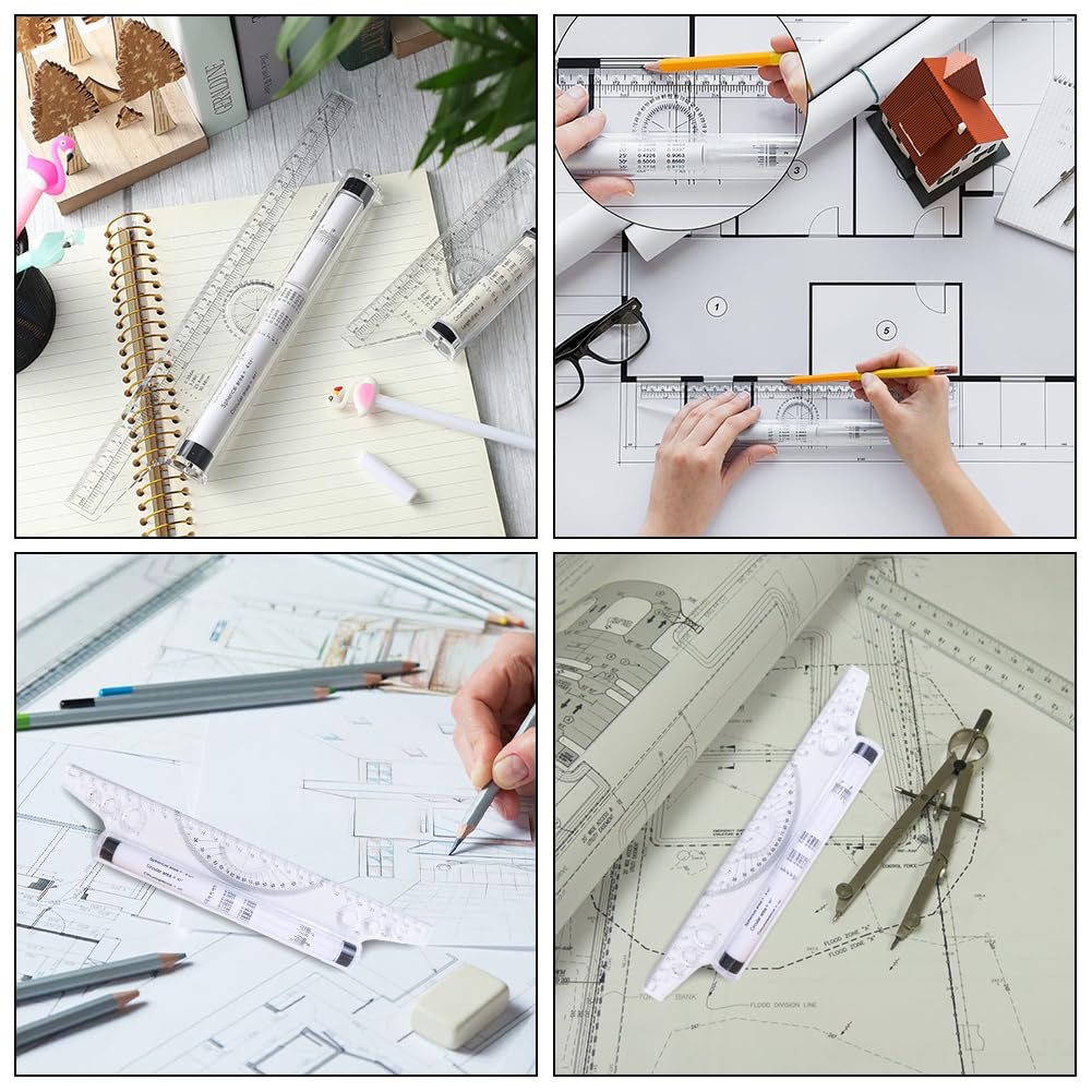 Règle à Rouleau Parallèle Haihaz 30cm - Multifonction Pour Dessin, Angles Et Cercles
