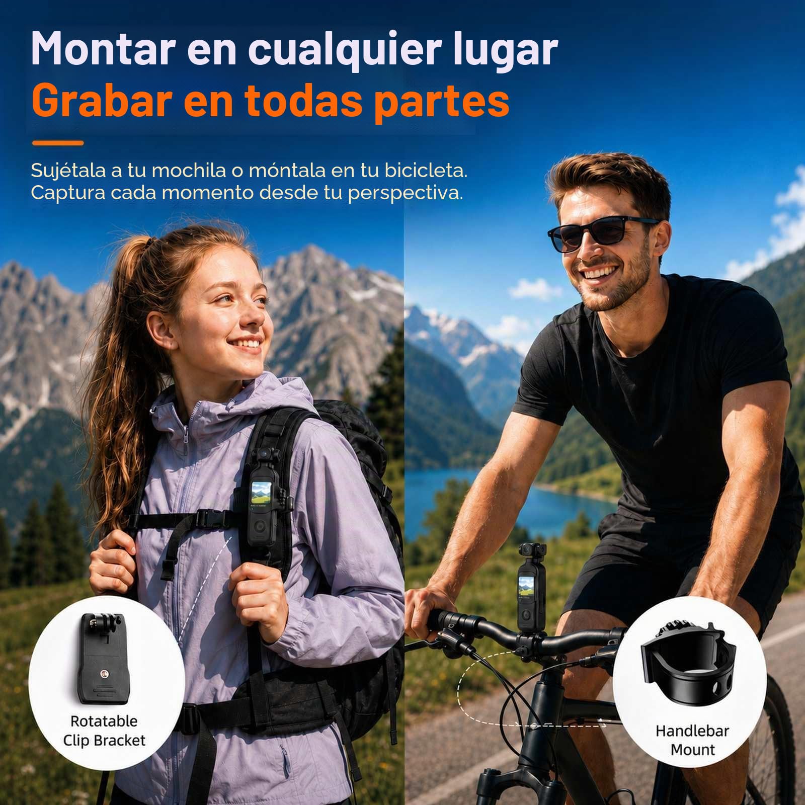 Cámara de vlogging con objetivo giratorio de 270°, cámara de bolsillo con grabación de audio y vídeo, batería de 14 horas, cámaras PV portátiles de 64 GB, grabación fácil con un botón