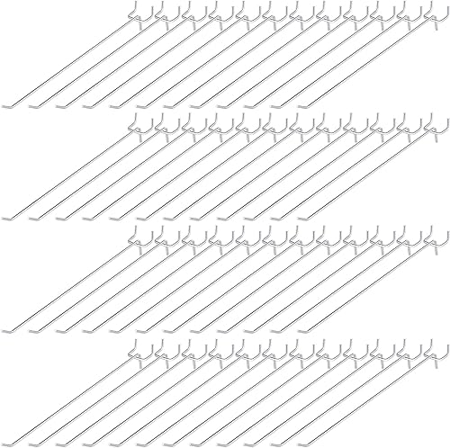 Funrous Paquete de 100 ganchos para tablero de clavijas de acero inoxidable, ganchos para tablero de clavijas, soportes para colgar tableros de