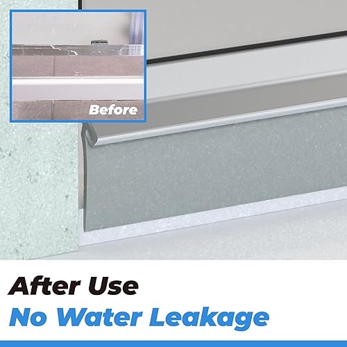 Miniatura 7 de PalpitateC Barrido inferior de puerta de ducha para puerta de ducha sin marco, tira de sello inferior de puerta de ducha para el hogar, baño, vinilo