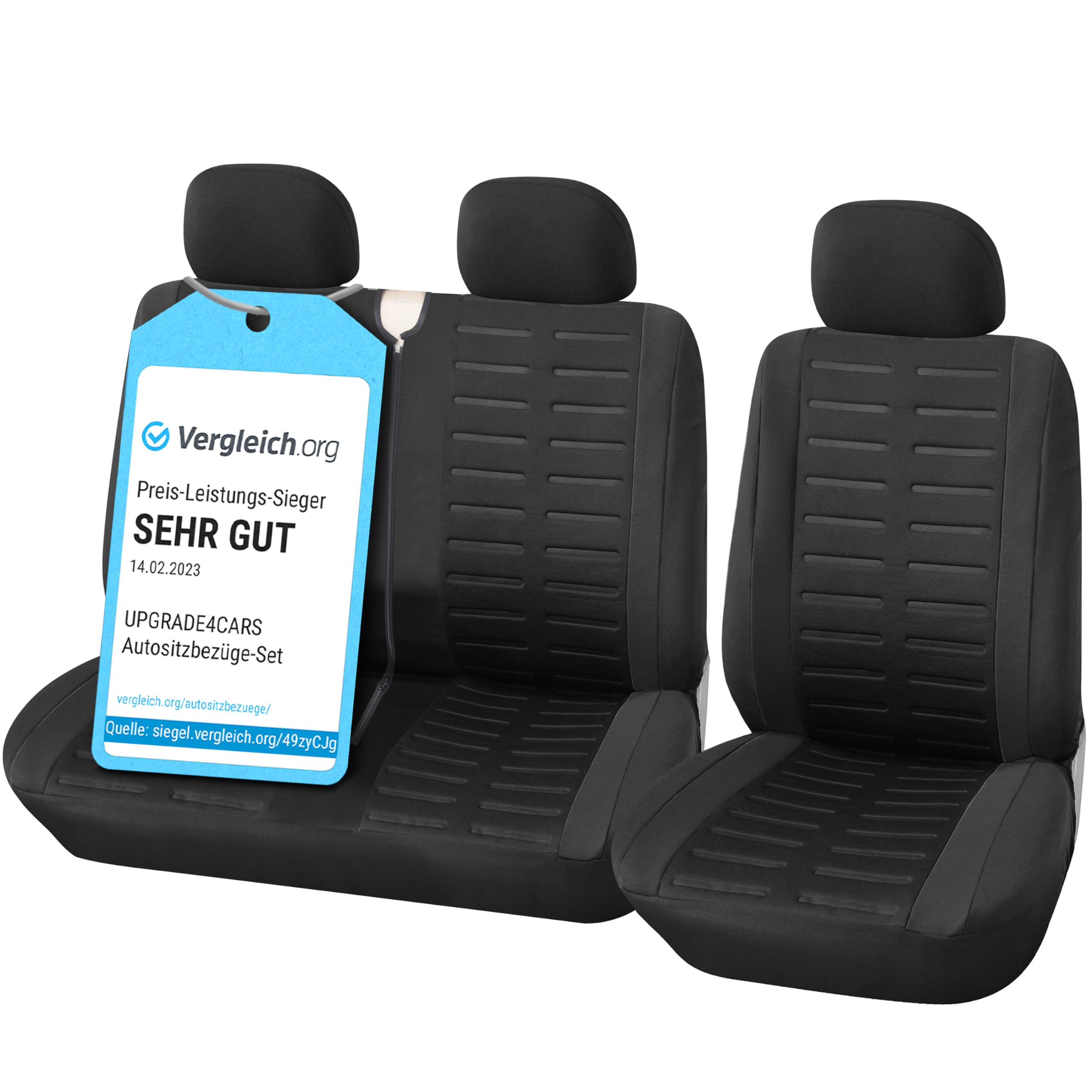 Upgrade4cars Coprisedili Furgone Universale Nero | Set Copri-sedile Camion Universali per Anteriore | Accessori Auto Interno