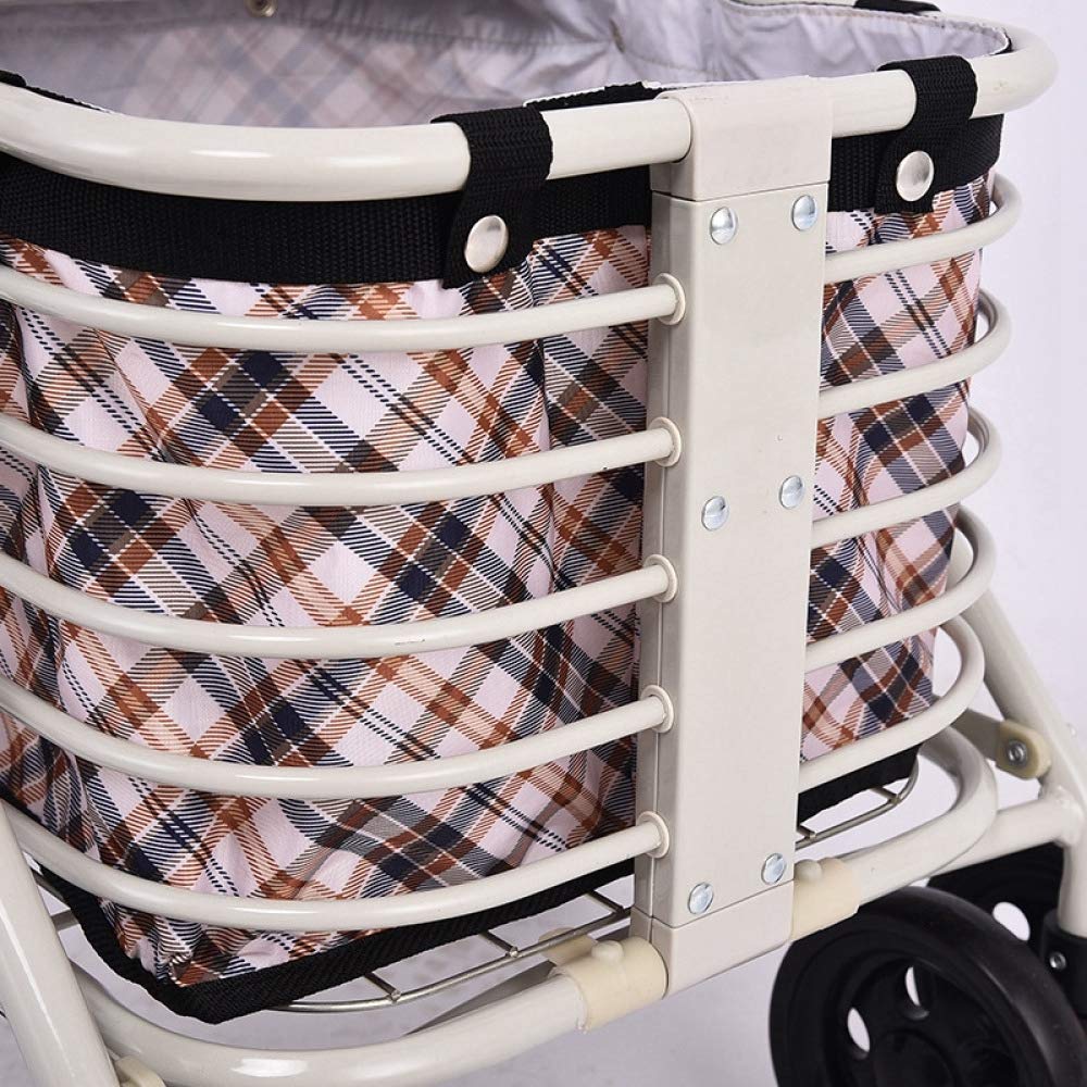 Andador, Carrito de la Compra, Andador Plegable de Cuatro Ruedas, Carrito para Ancianos, Compras para Caminar de Ocio Little Surprise