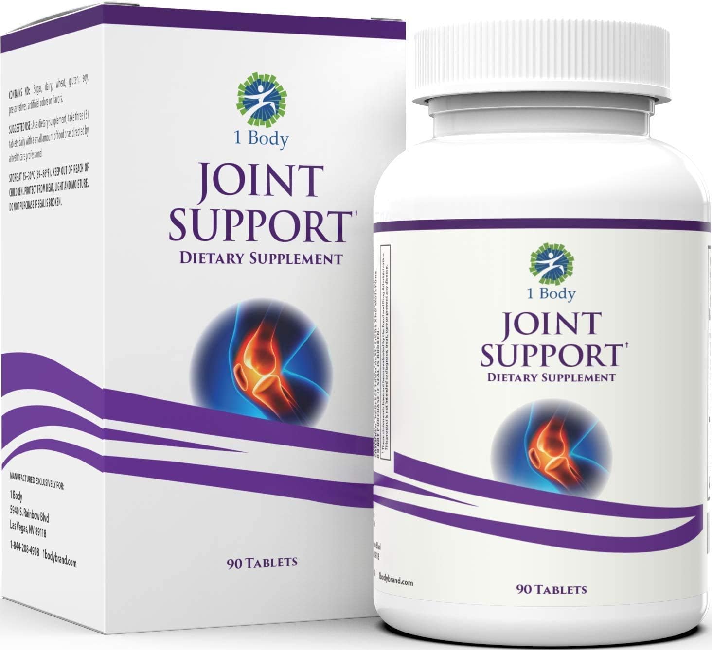 1 Body Glucosamine, Chondroitin, MSM, ApresFlex, Turmeric Curcumin (Curcuma Extract 95% Curcuminoids) & More - Joint Support Supplement for Men & Women