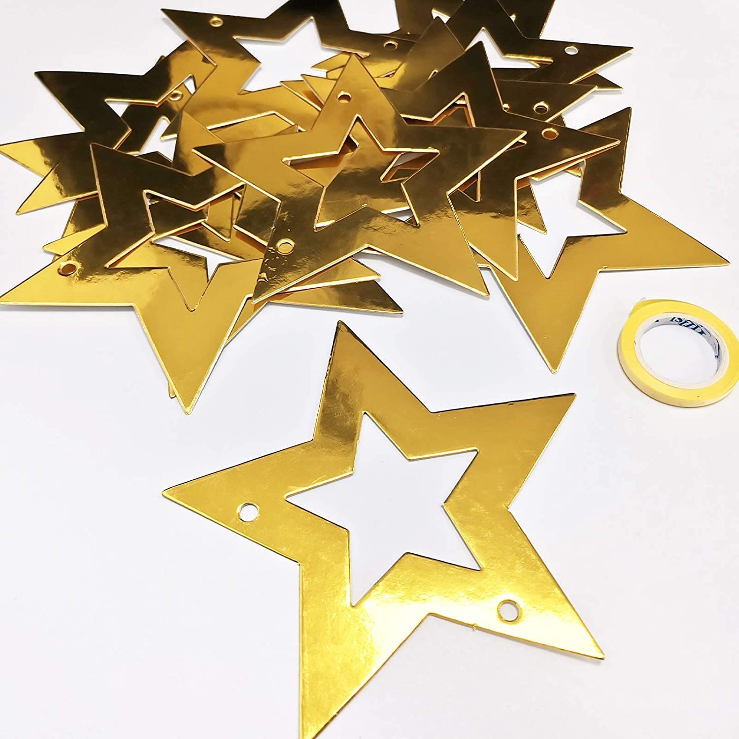 Zhongsheng Ghirlanda Stelle Cave Oro - 24 Stelle Per Decorazioni Feste - Componibile - 2