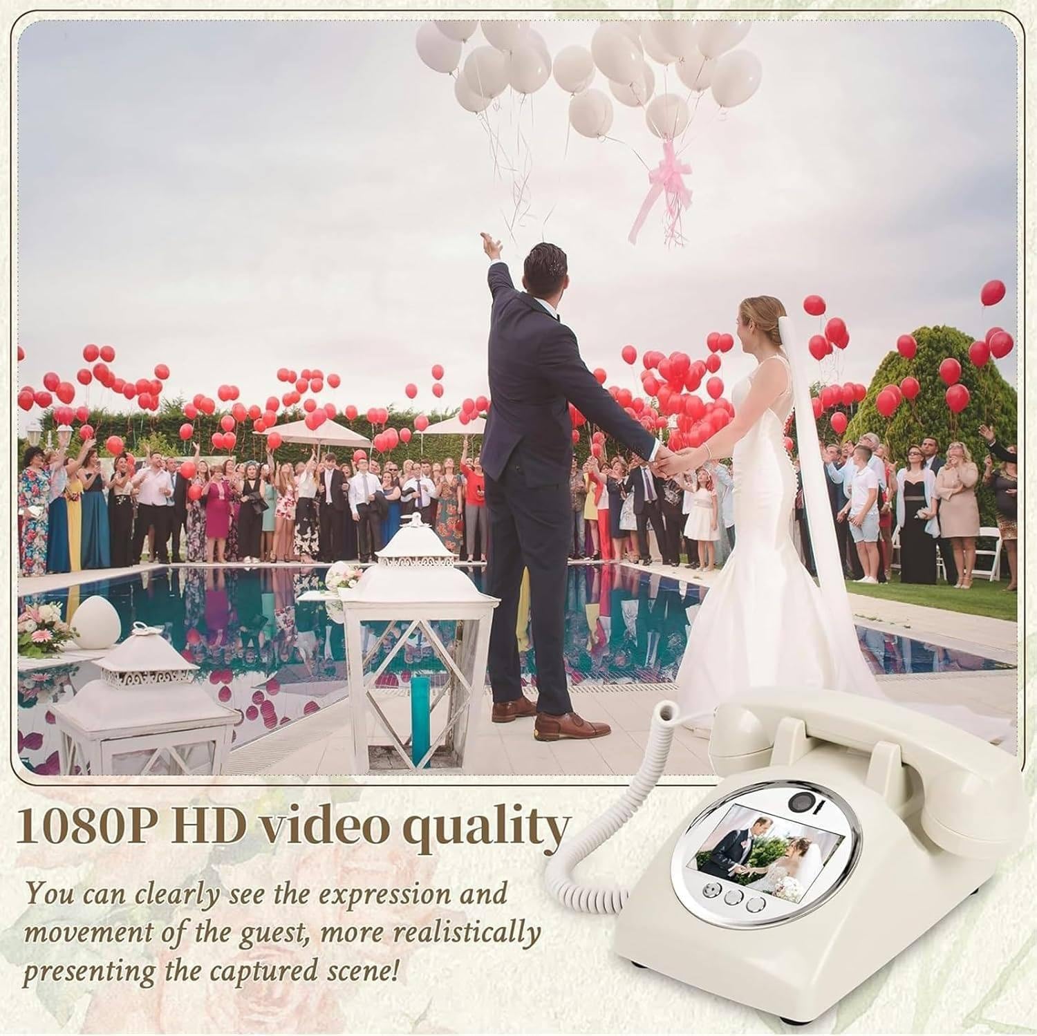 Libro De Firmas para Bodas con Video Y Audio, Libro De Firmas Retro para Bodas con Video HD, Libro De Firmas Creativo, Fácil De Usar Y Divertido, para Despedidas De Soltera Y Cumpleaños,Red