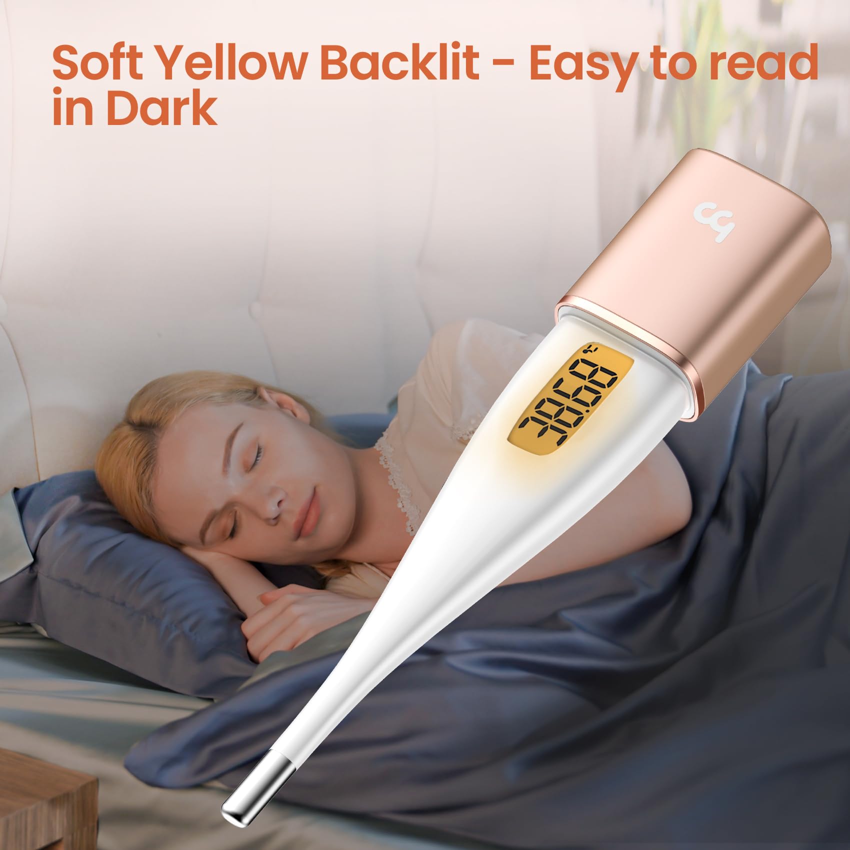 Femometer Vinca II - Termómetro basal digital Bluetooth con aplicación inteligente (iOS y Android) para control de ciclo de ovulación, color dorado