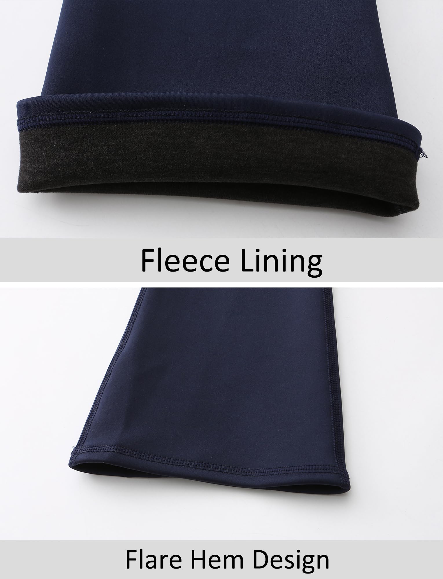 Panegy Mädchen Fleece gefütterte Schlaghosen Thermische Warme Leggings Dehnbare Tanz Yoga Glockenhose Gepolsterte Bootcut Strumpfhose Volle Länge Hose
