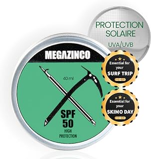 green - spf 50 mineral and 100% NATURAL. High protective sunscreen paste for surfers, boaters, mountaineers, skiers, snowboarders, triathletes, swimmers SOLAR SURF Cream - 40ml