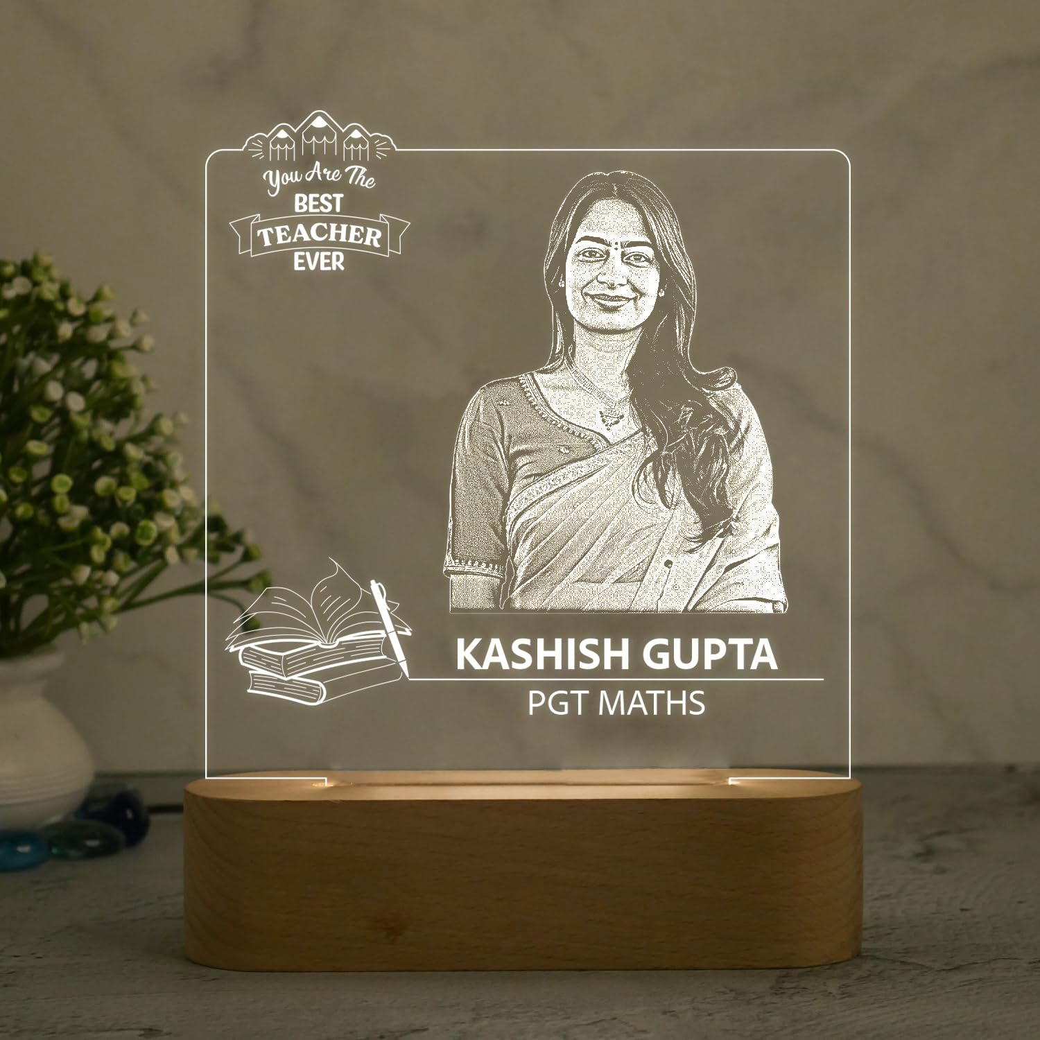 GIFTMEBAZAR Personalized Photo Led Lamp Teachers Day Gift for Teacher, Professor, Principal, Sir, Madam, Ma'am | Appreciation Gift for Teacher | Warm White Light-image-32