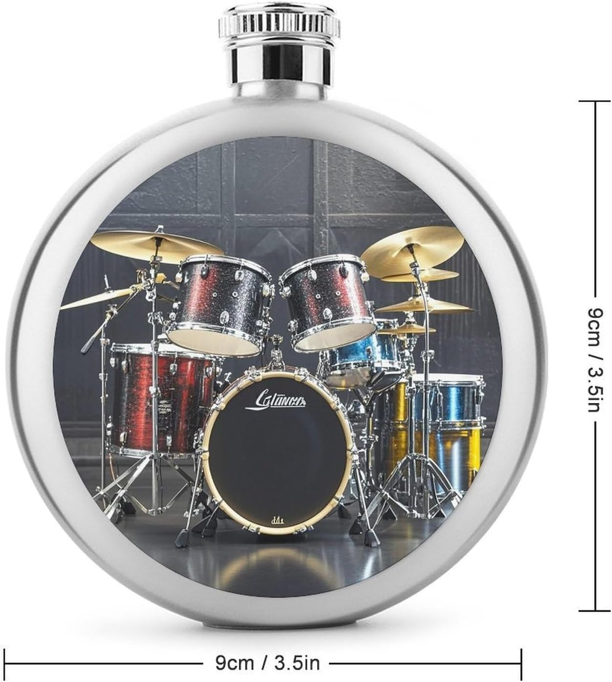 Cool Drum Set Stainless Steel Flagon to 5 Oz with Screw Cap,Hip Flask for Men–Whiskey & Liquor Pocket Flask,Alcohol Flagon for Camping Drink Sports Outdoor Wine Bottle