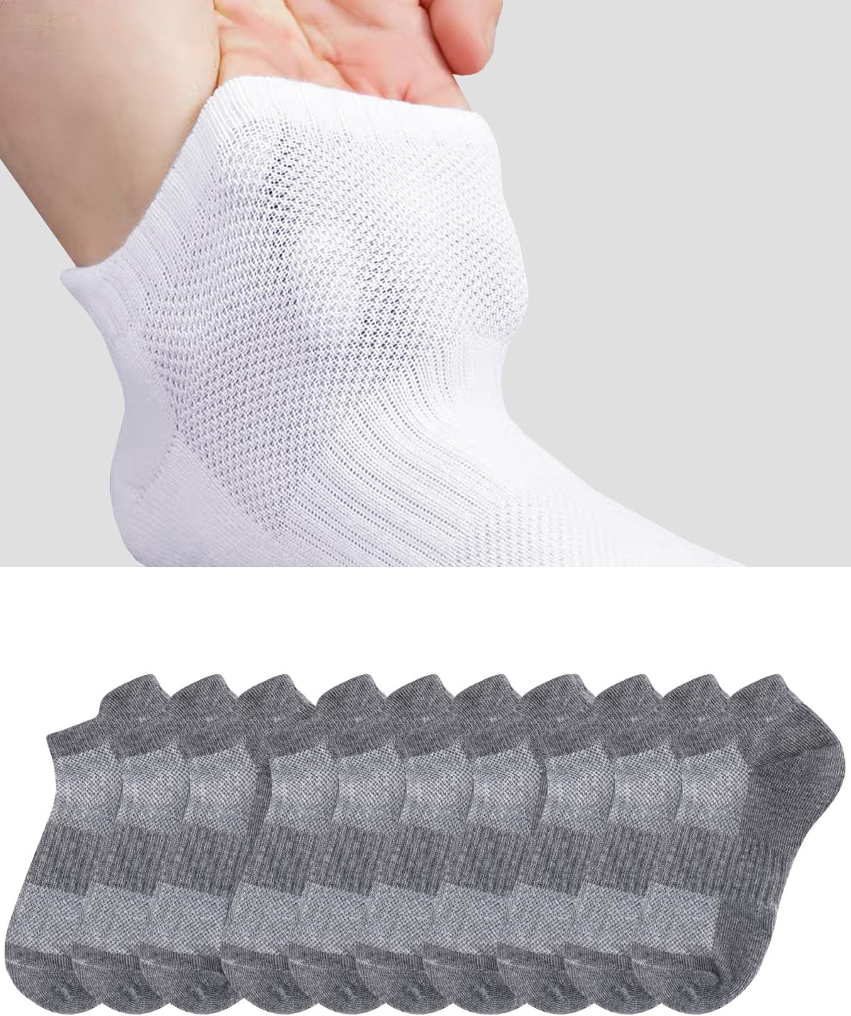 10 Pairs Kids Socks for Boys Girls Ankle Athletic Low Cut Socks Half Cushioned Crew Cotton No Show Socks