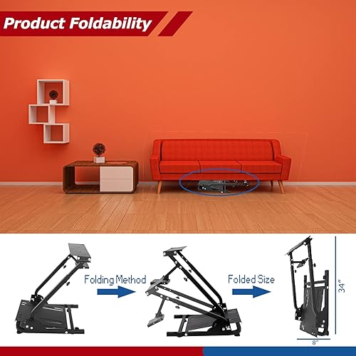 Miniatura 5 de Minneer G29 Racing Wheel Stand for LogitechThrustmaster G29G920G923T80T150 Driving Simulator Cockpit Support Folding and Only Contains Stand