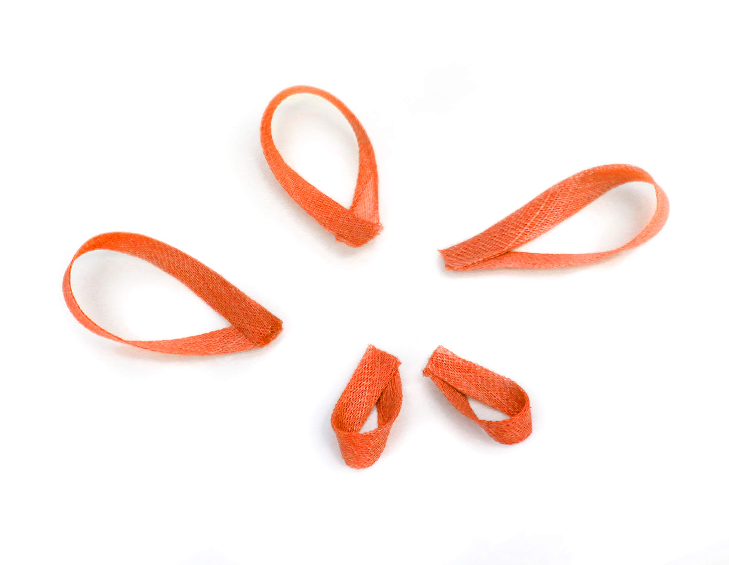 5 x Sinamay Loops Strip 10mm Width Fascinator Hat Making Millinery Trimmings (Burnt Orange)