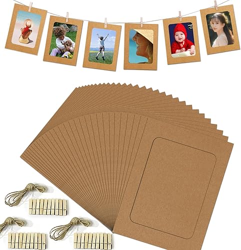 Marco de fotos de cartón de 5 x 7 pulgadas, marco de fotos de papel de 7 x 5 pulgadas, collage para decoración de pared, marcos de fotos de cartón,